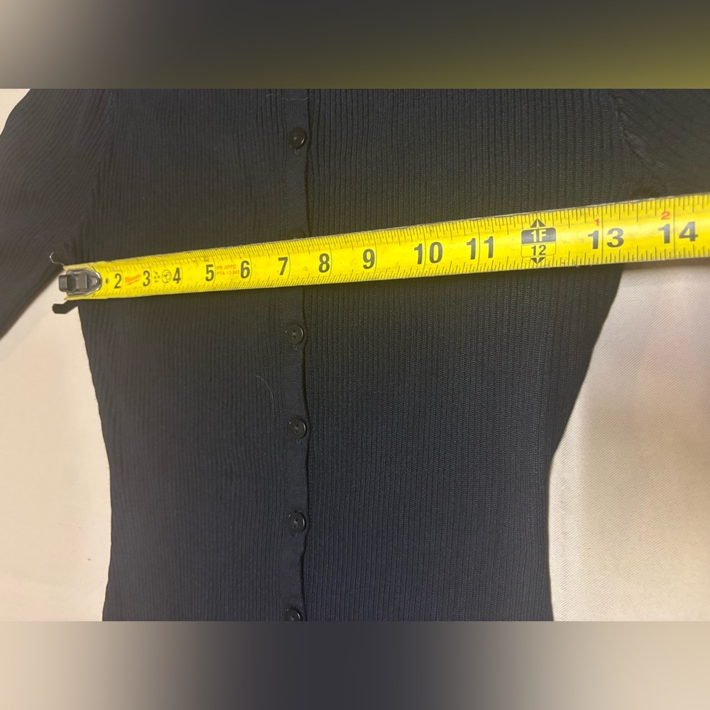 NEW Fashion Nova Women Small Ribbed Maxi Dress Long Sleeve Black Button Up Slit - Picture 7 of 13